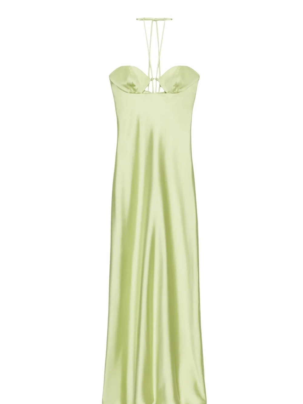 Strap-Back Slip Dress in Light Green